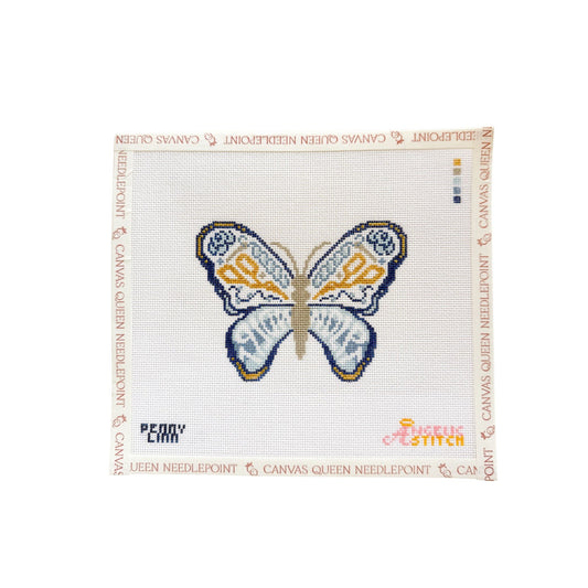Needlepoint Butterfly Chinoiserie