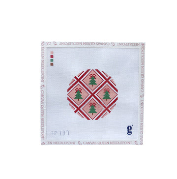 Red Trellis Round