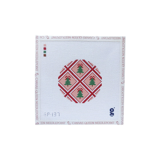 Red Trellis Round