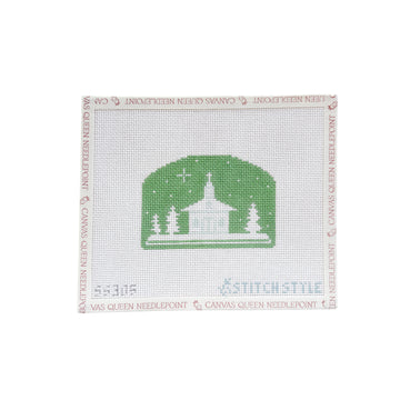 Mint Green Church Silhouette