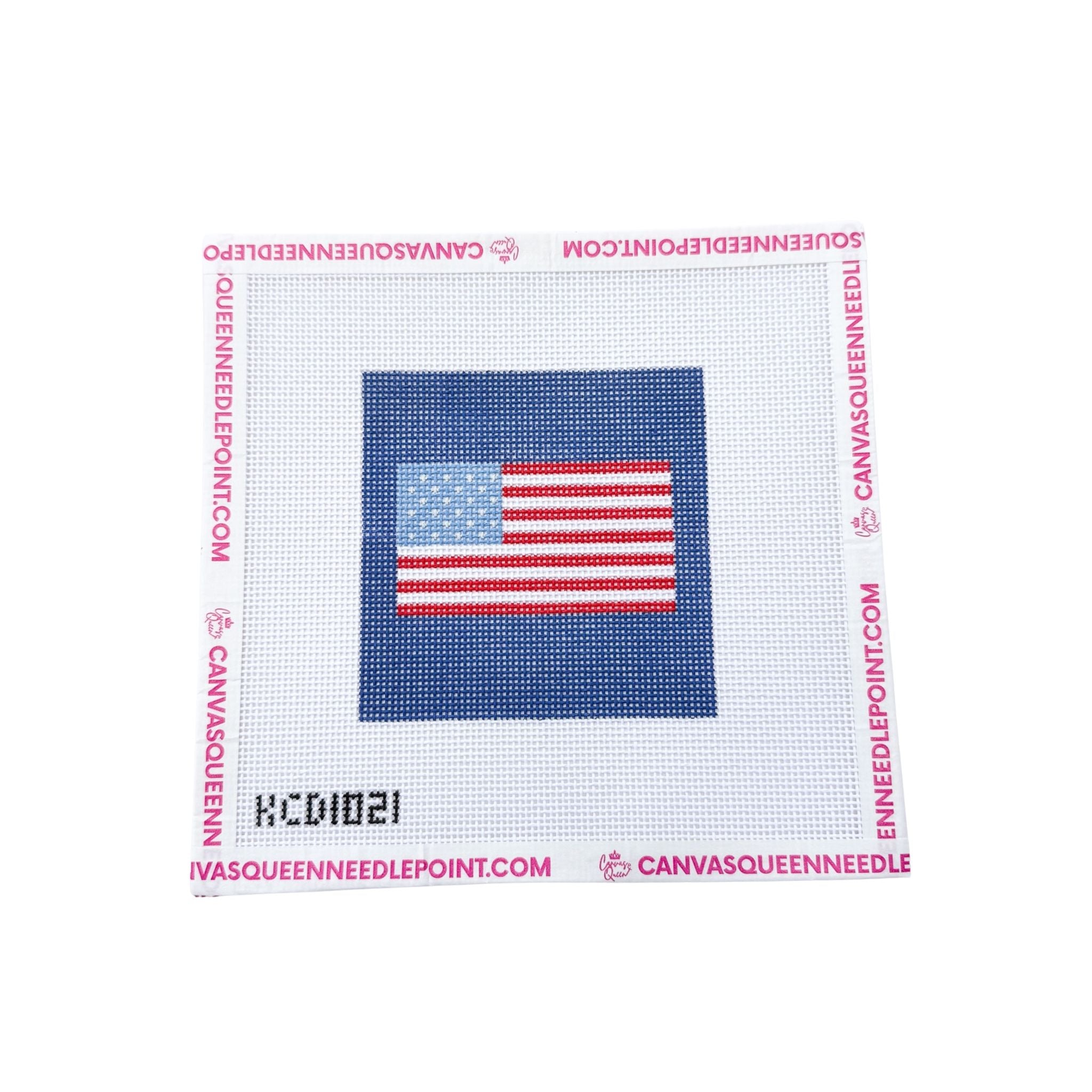Flag Square Emboss Pattern American Flag Square – Canvas Queen Needlepoint