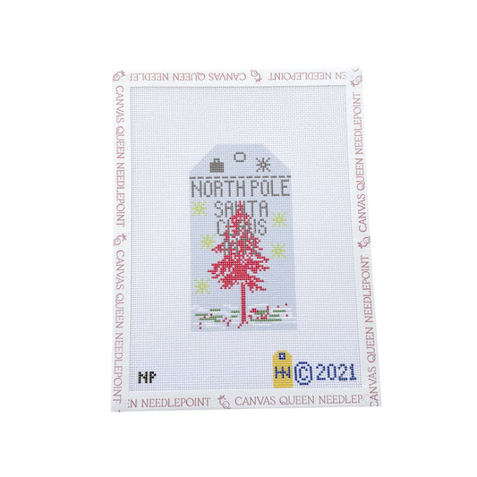 North Pole Retro Travel Tag