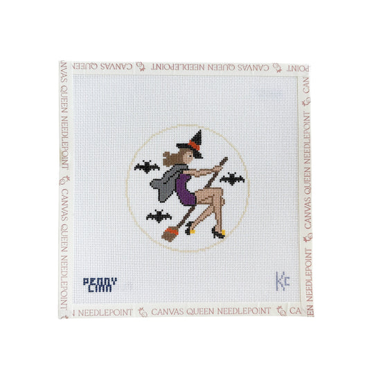 Vintage Halloween Witch on Broom