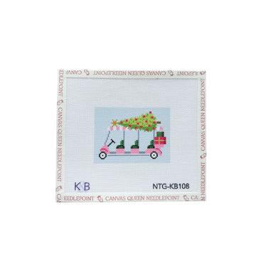 Palm Beach Christmas- Golf Cart with Tree