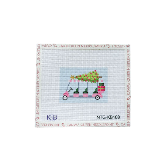Palm Beach Christmas- Golf Cart with Tree