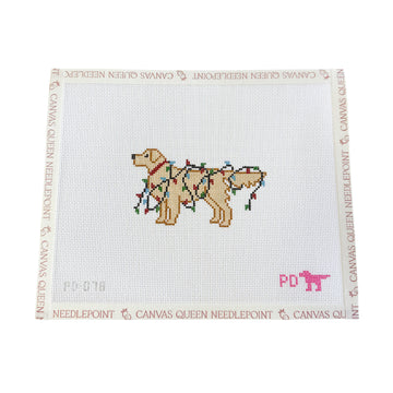 Christmas Lights Golden Retriever