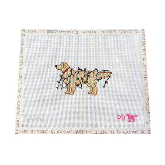 Christmas Lights Golden Retriever