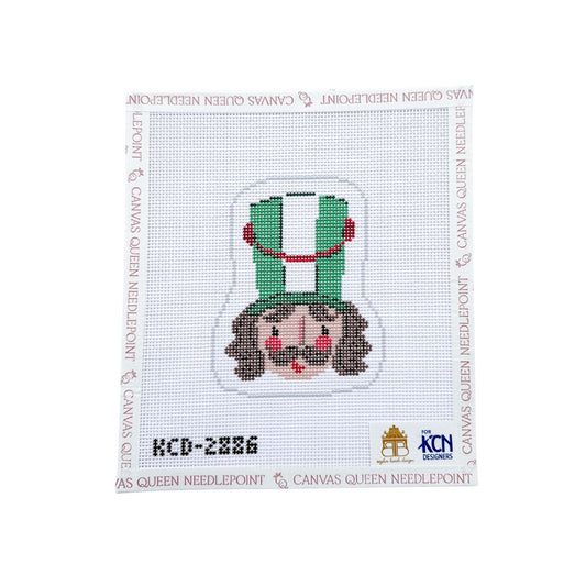 Green Nutcracker Face Printed Canvas