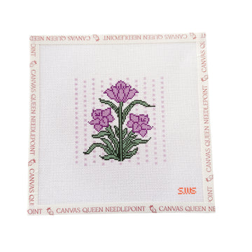 Purple Block Print Flower