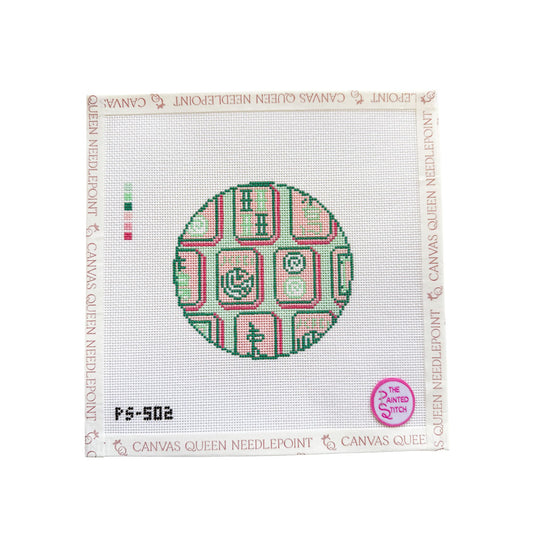 Mahjong Tiles Round Pink