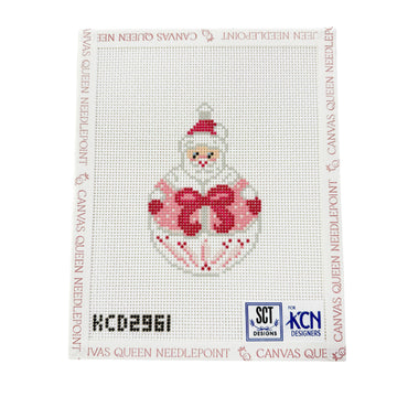 Santa with Bow Printed Canvas