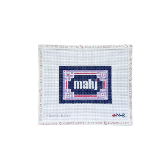 Key Corner Navy Lilac Pink SF Mahjong Card Sleeve Canvas