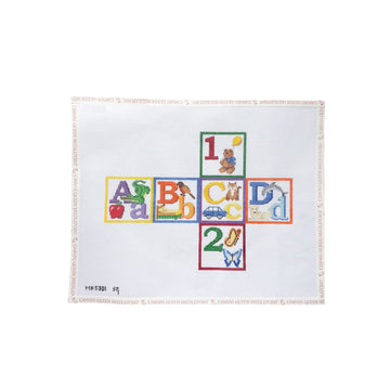 3D Alphabet Block A, B, C, D, 1, 2