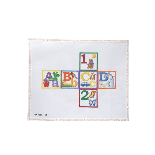 3D Alphabet Block A, B, C, D, 1, 2