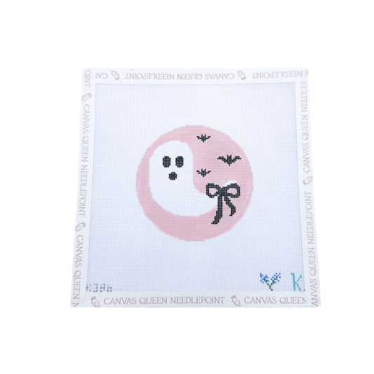 Ghost on Pink with Black Bow