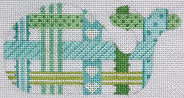 Mini Whale - Woven Ribbons -  Soft Turquoise, Lime & Greens (Trunk Show)