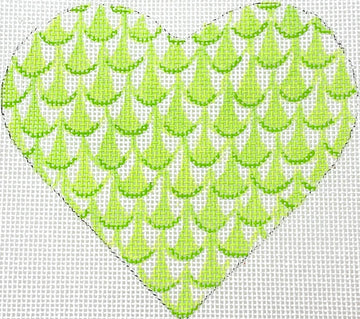 Mini Heart - Herend-inspired Fishnet - Limes (Trunk Show)