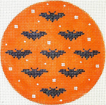 Halloween Mini - Sparkly Bats on Dotted Orange Background (Trunk Show)