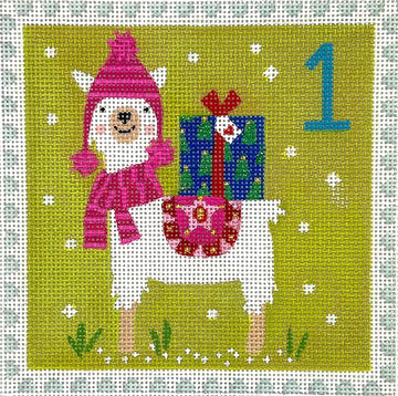 Advent Stamp #1 Llama with Gift (Trunk Show)