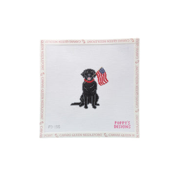Black Lab with American Flag