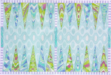 Backgammon Board Canvas - Pucci - Turquoise, Periwinkles, Limes, & Violet (Trunk Show)