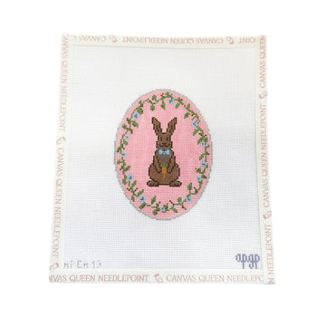Chocolate Bunny Oval Pink