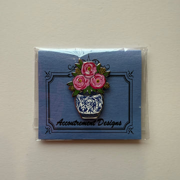 Flowers in Blue Vase Needleminder