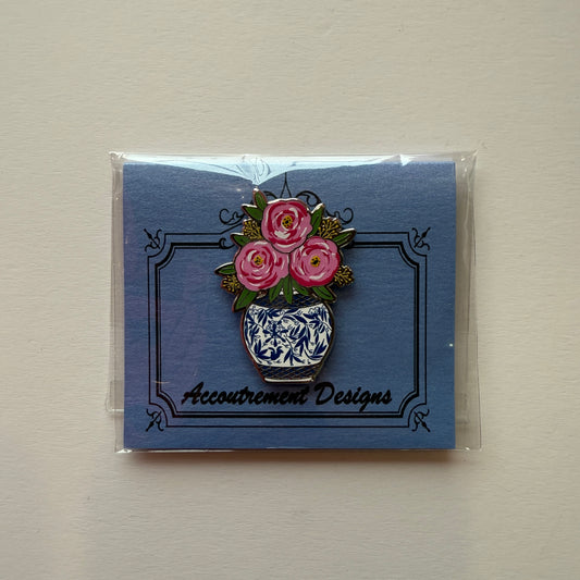 Flowers in Blue Vase Needleminder