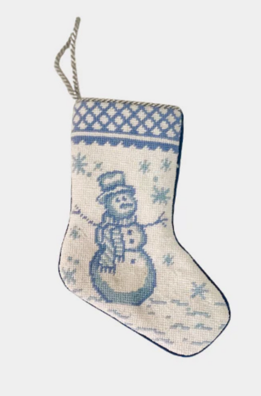 Finished Bauble Stocking: Friendly Frosty in Toile