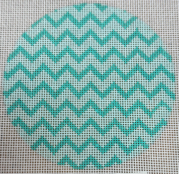 4" Round - Zigzag - Double Turquoise (Trunk Show)
