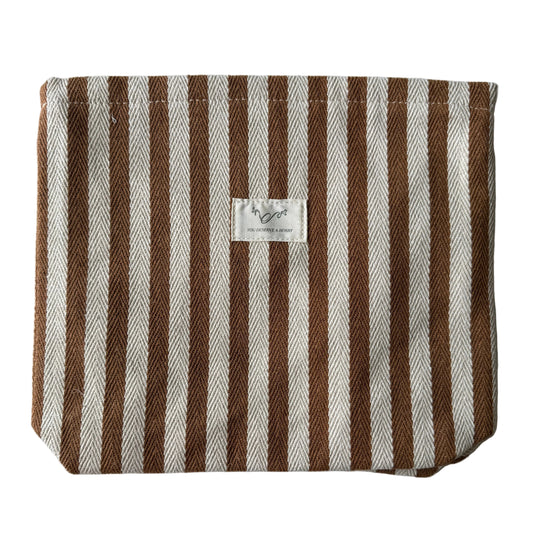 Brown Striped Project Bag