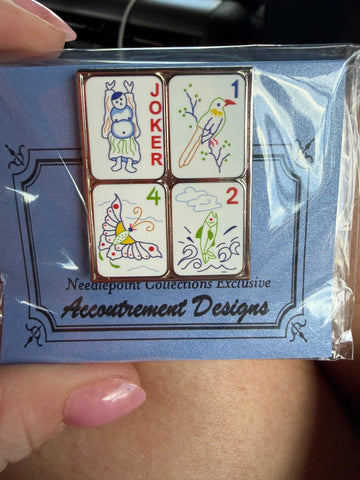 White Mahjong Tiles Needle Minder