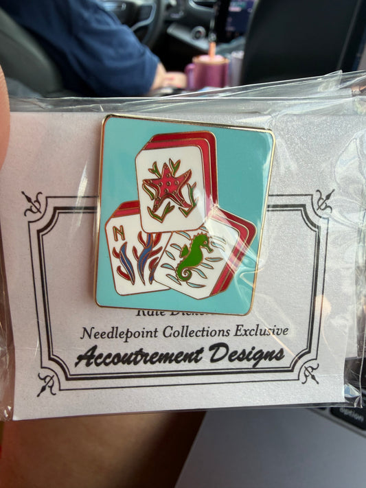 Teal Mahjong Tiles Needle Minder