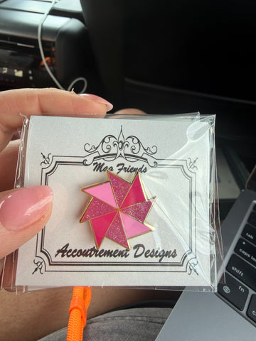 Pink Glitter Quilt Block Needle Minder
