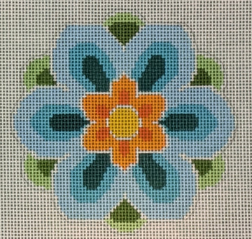 Geometric Flower Insert Blue