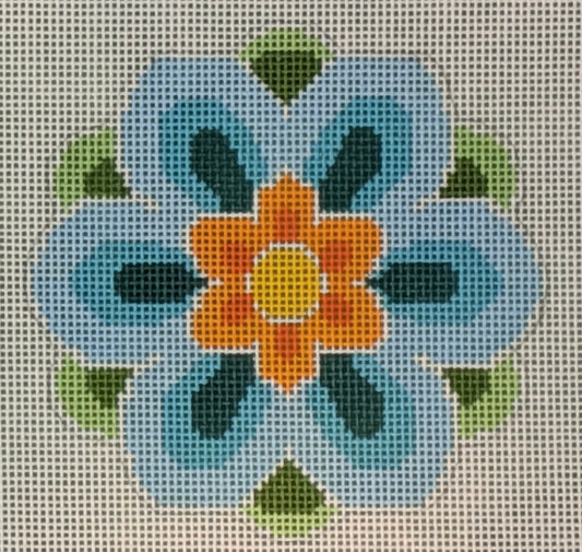 Geometric Flower Insert Blue