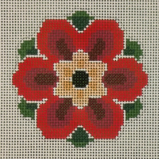 Geometric Flower Insert Red/Gold 13ct