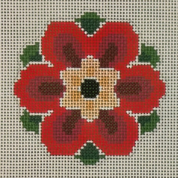 Geometric Flower Insert Red/Gold