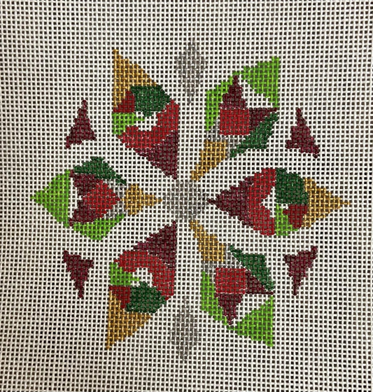 Geometric Snowflake Red/Gold
