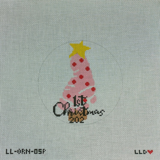 Baby's 1st Christmas Tree Foot Pink