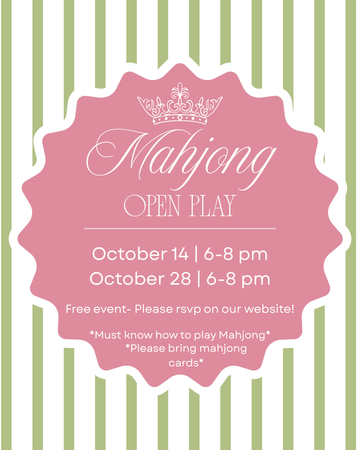Mahjong Open Play October