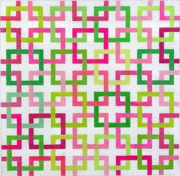 Interlocking Squares-Pinks and Greens (Trunk Show)