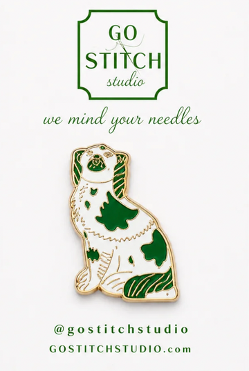 Green Staffordshire Dog Needle Minder