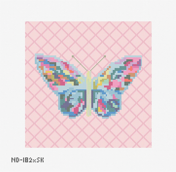 Large Colorful Butterfly on Pink Square