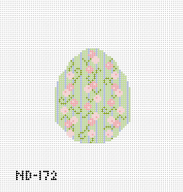 Pink and Green Floral Egg