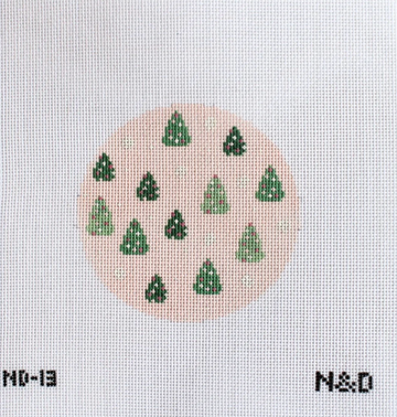 Pink Trees Round Ornament
