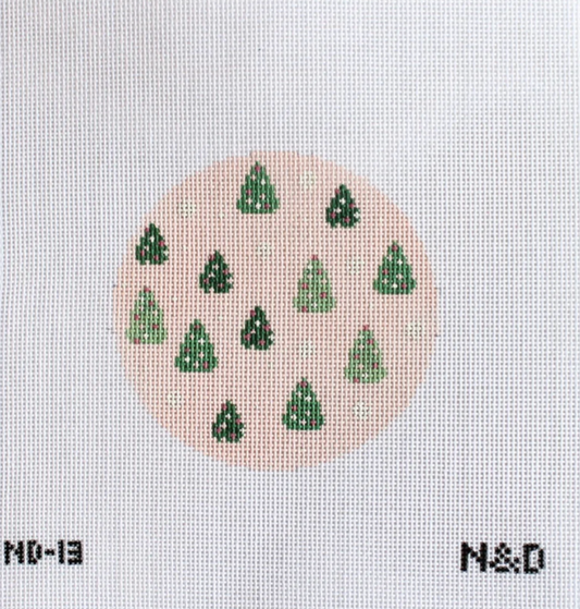 Pink Trees Round Ornament