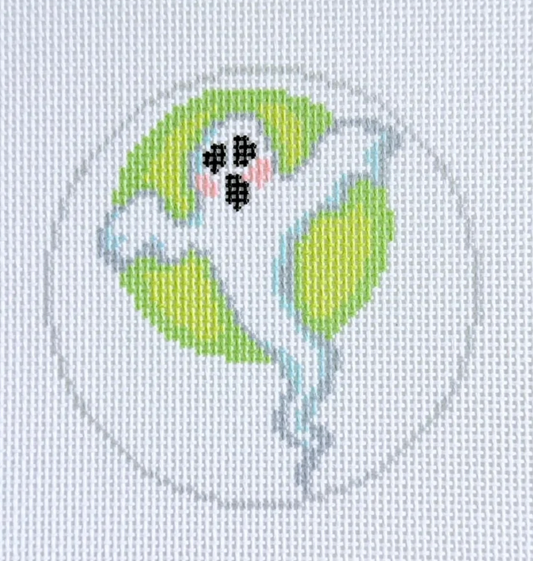 Halloween Ghost with Green Round