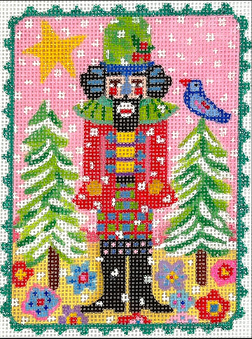 Nutcracker with Trees, Star & Bird on Pink Sky (Trunk Show)