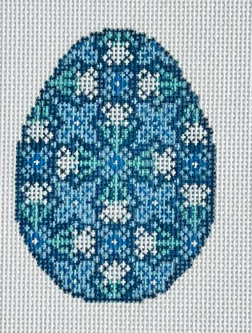 Millefleur Navy Egg – Canvas Queen Needlepoint